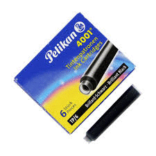 CARTUCHO PLUMA NEGRA REAL PELIKAN 6UNID