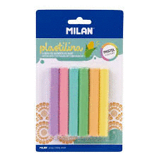 PACK 6 PLASTELINA PASTEL MILAN 70GR