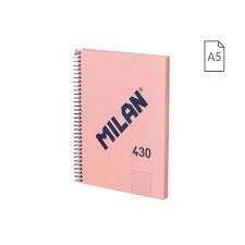 LIBRETA MICROPERFORADA CUADRICULA A5 80H 95G 1918 ROSA MILAN