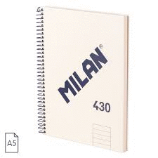 LIBRETA MICROPERFORADA LISA A5 80H 95G 1918 BEIGE MILAN