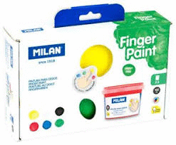 PINTURA DEDOS MILAN 6COLORES 100ML