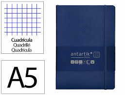 CUADERNO ANTARTIK NOTES A5 CUADRICULA AZUL MARINO