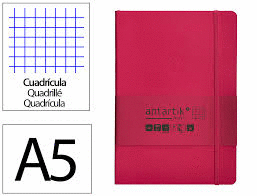 CUADERNO ANTARTIK NOTES A5 CUADRICULA BURDEOS