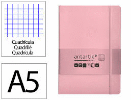 CUADERNO ANTARTIK NOTES A5 CUADRICULA ROSA