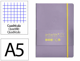 CUADERNO ANTARTIK NOTES A5 CUADRICULA LILA